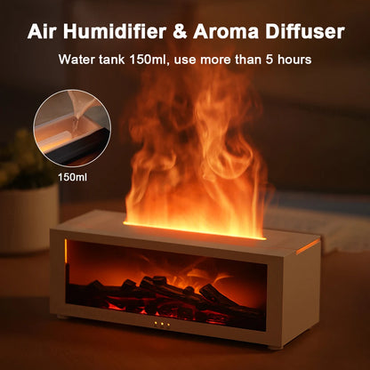 Flame Aroma Humidifier with LED Light & Remote Control