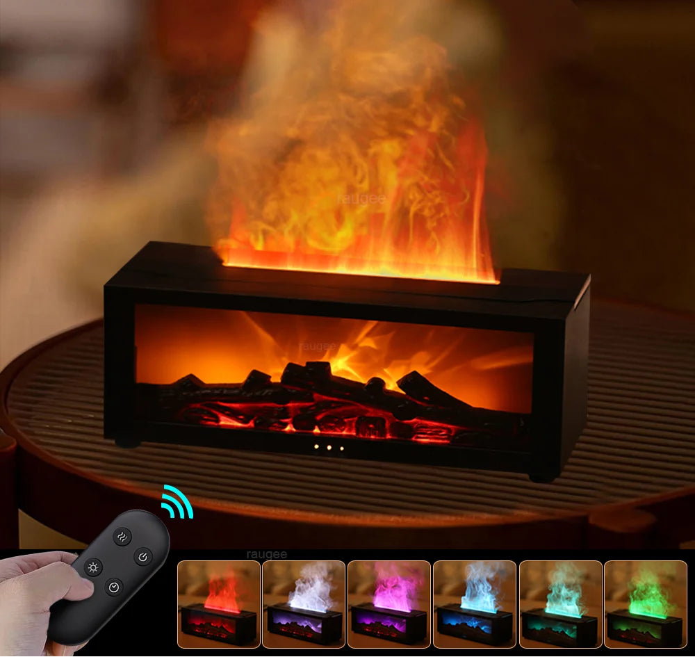Flame Aroma Humidifier with LED Light & Remote Control